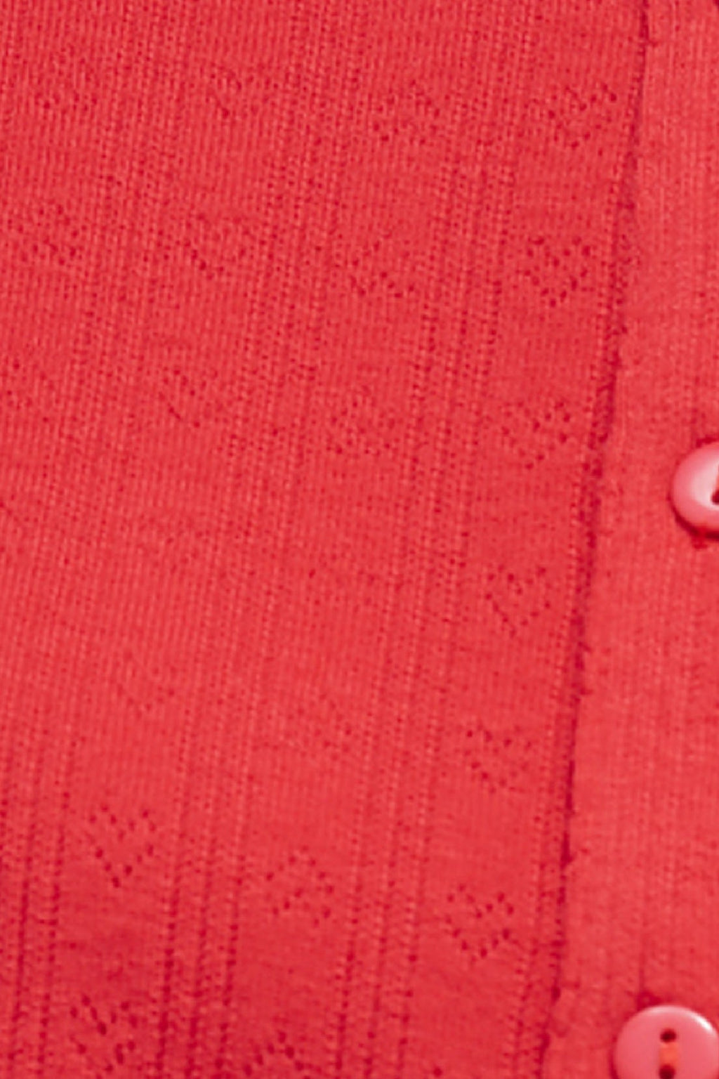 Red Heart Shaped Pointelle Button Down Top - FINAL SALE