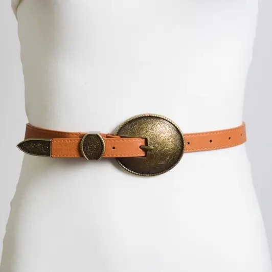 Oval Embossed Vintage Buckle Belt