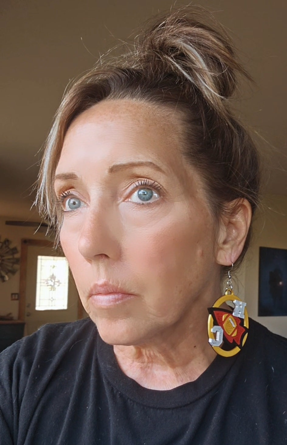 3D Print Chiefs Earrings Keychain Red Kingdom Kansas City KC Football