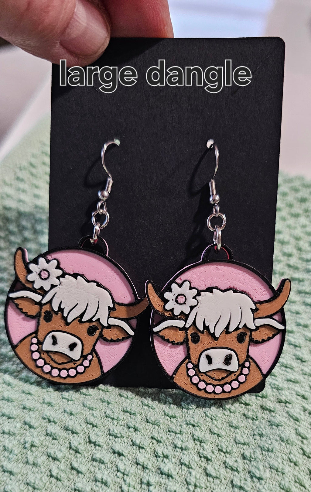 3d Western Cowgirl Cowboy Highland Cow Theme - Necklace, Purse Charm, Earrings, Keychain, Magnet