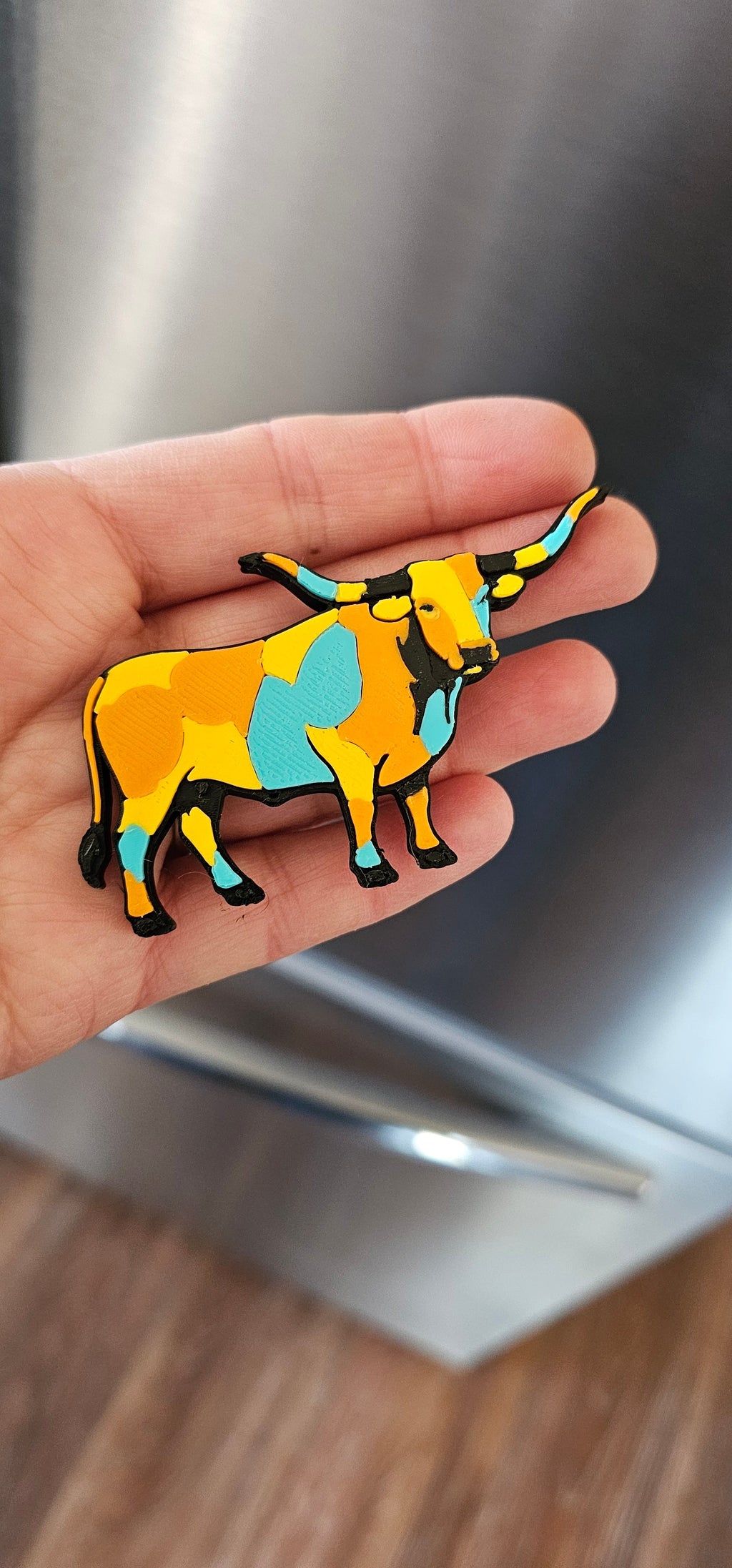 3d Printed Farm Western Longorn Horse Cow Magnet Made in America