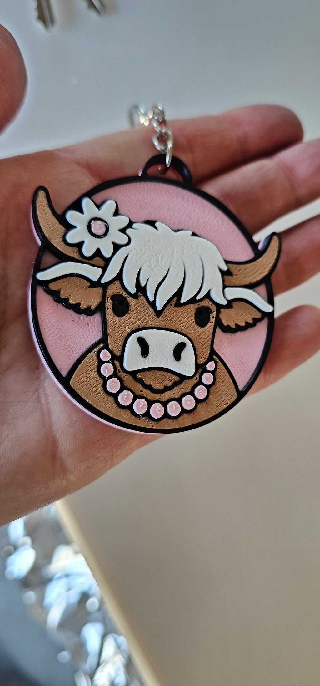 3d Western Cowgirl Cowboy Highland Cow Theme - Necklace, Purse Charm, Earrings, Keychain, Magnet