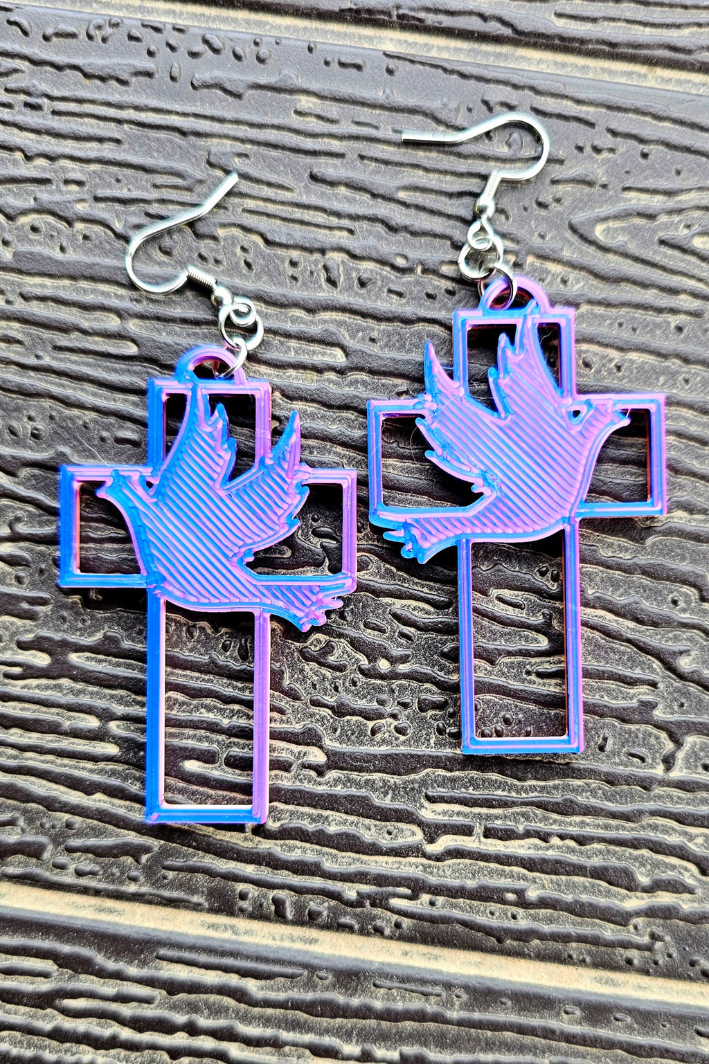 3D Print Christian Cross Faith Earrings Made in America