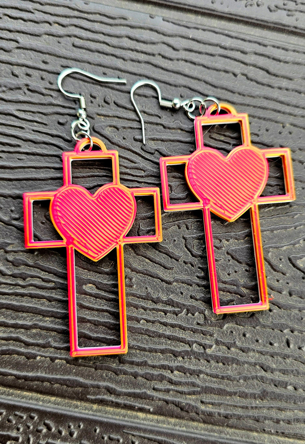 3D Print Christian Cross Faith Earrings Made in America