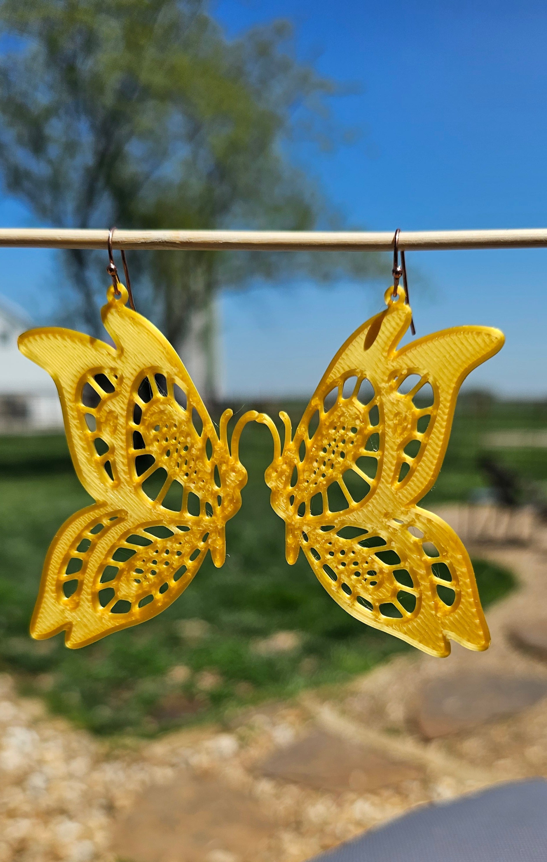 3D Print Butterfly Boho Earrings Made in America