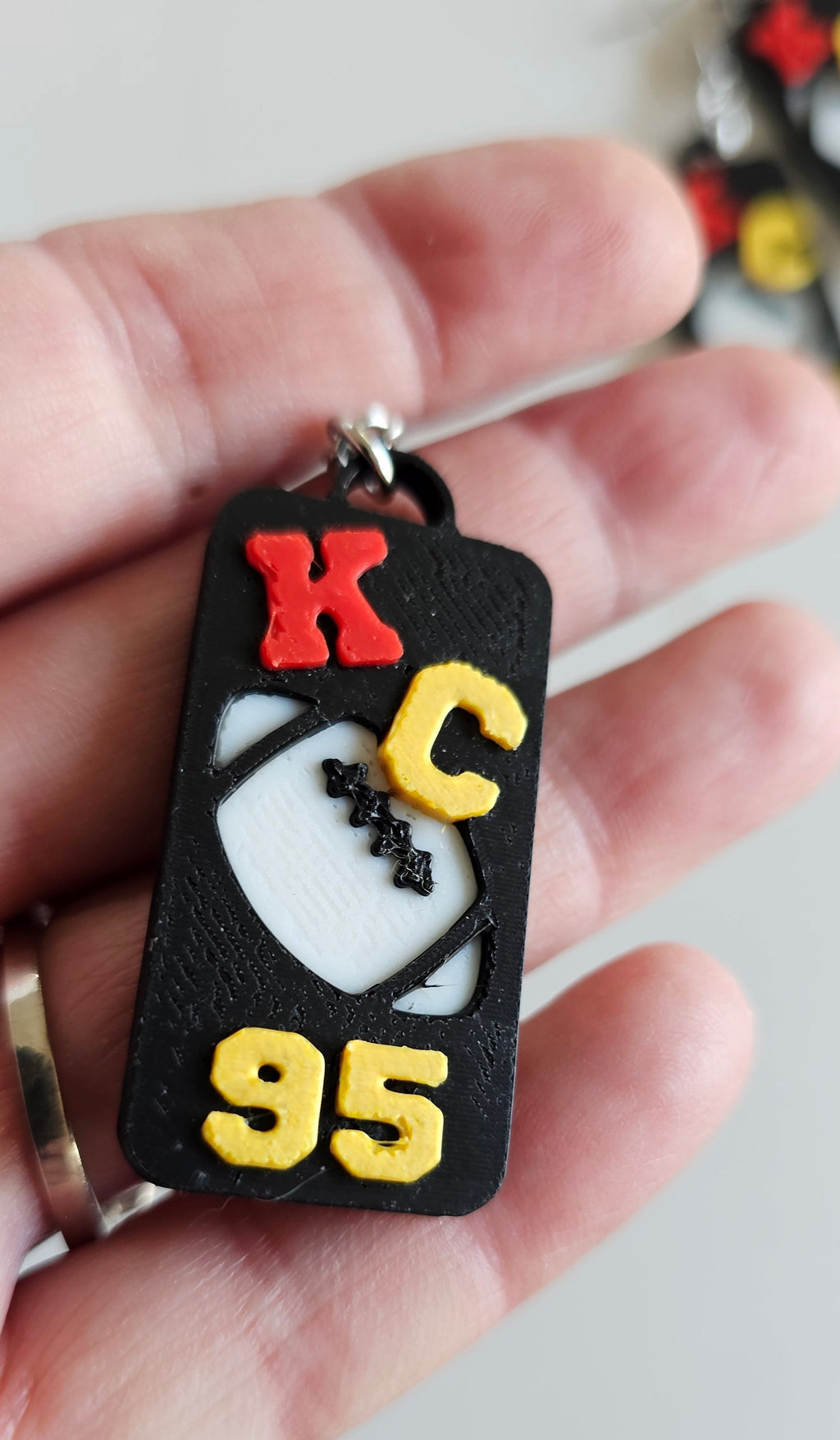 3D Print KC Chiefs Player Number Football Earrings choice of number