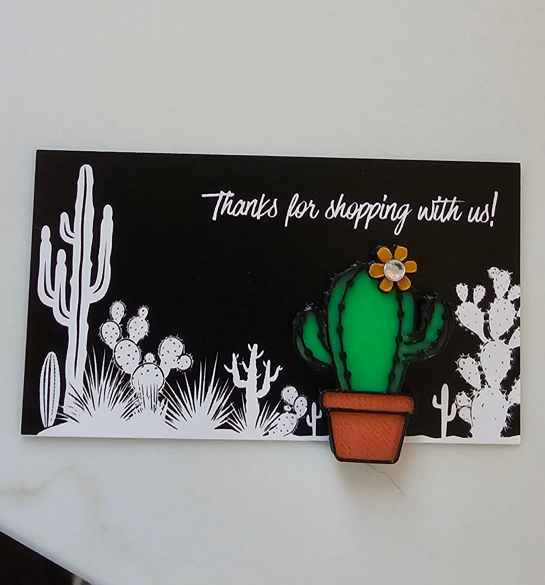 Bag of 25 -Boutique 3d Printed Pins or Magnets Package Inserts Cactus Made in America