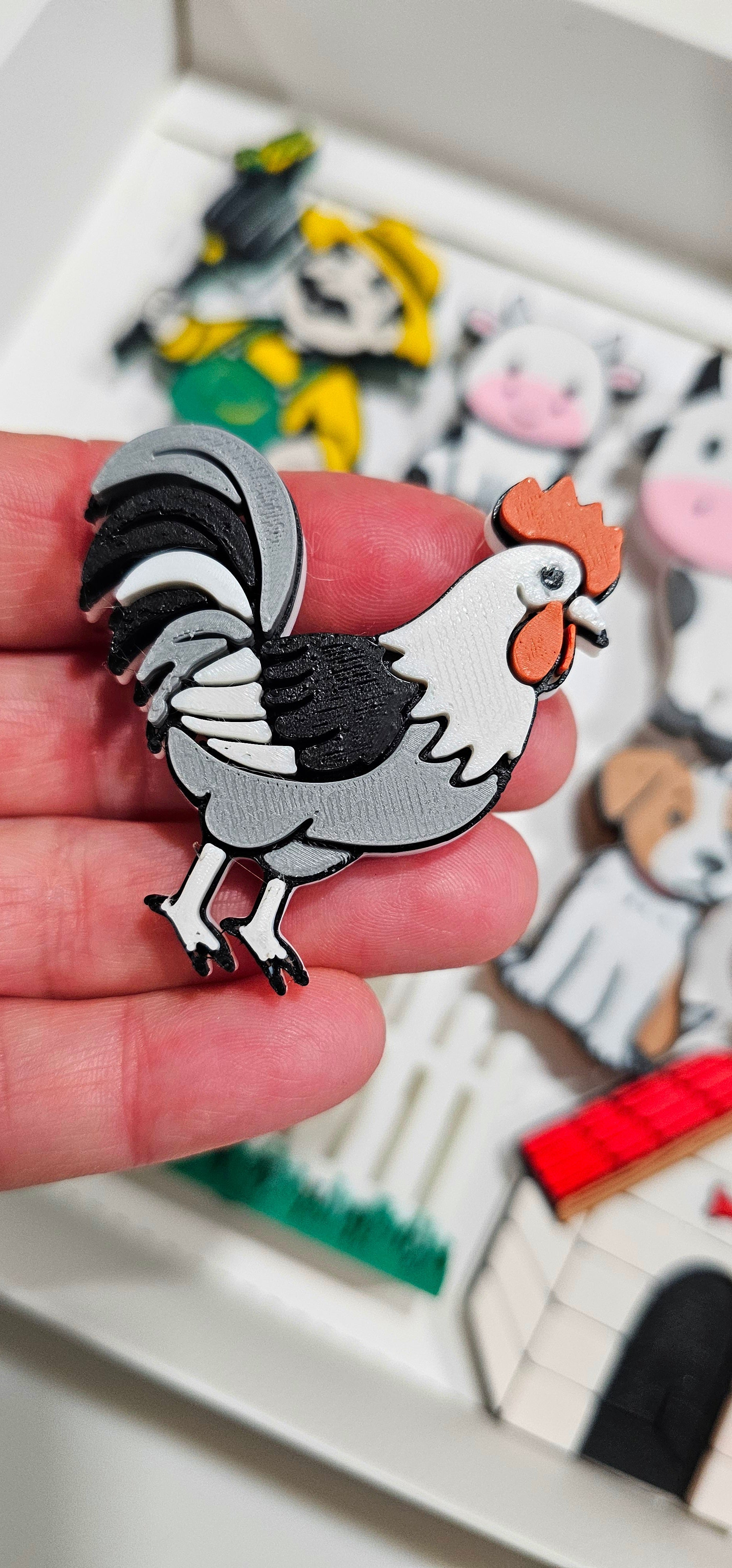 3D Hobby Farmer Cow Farm Animal Magnet Gift Set Made in America