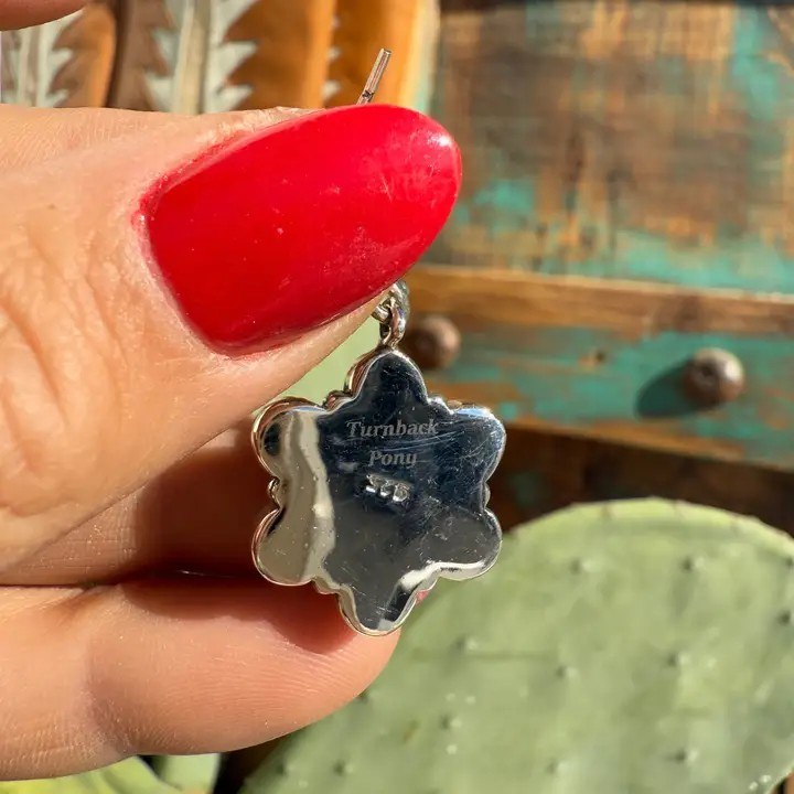 Lacey Cluster Turquoise & Pink Conch Earrings