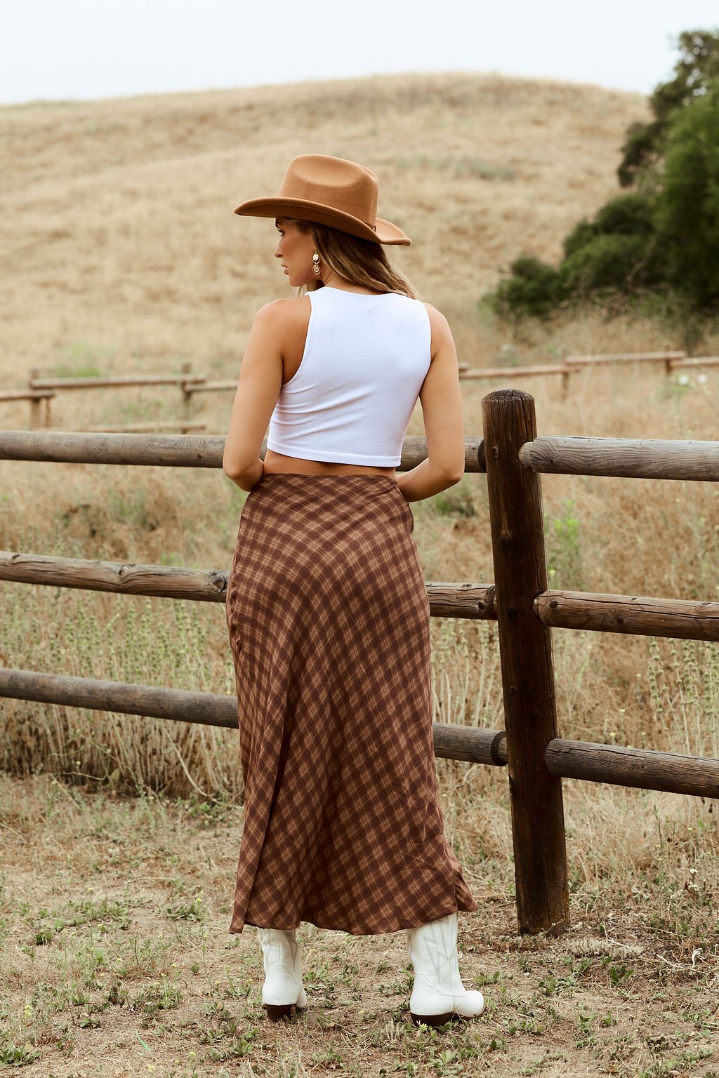 Saddle Ridge Brown Plaid Maxi Skirt - FINAL SALE