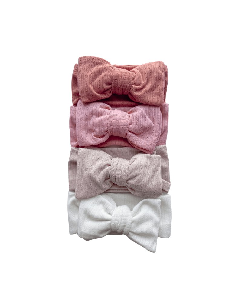 Skinny Knit Large Bow Headband - White