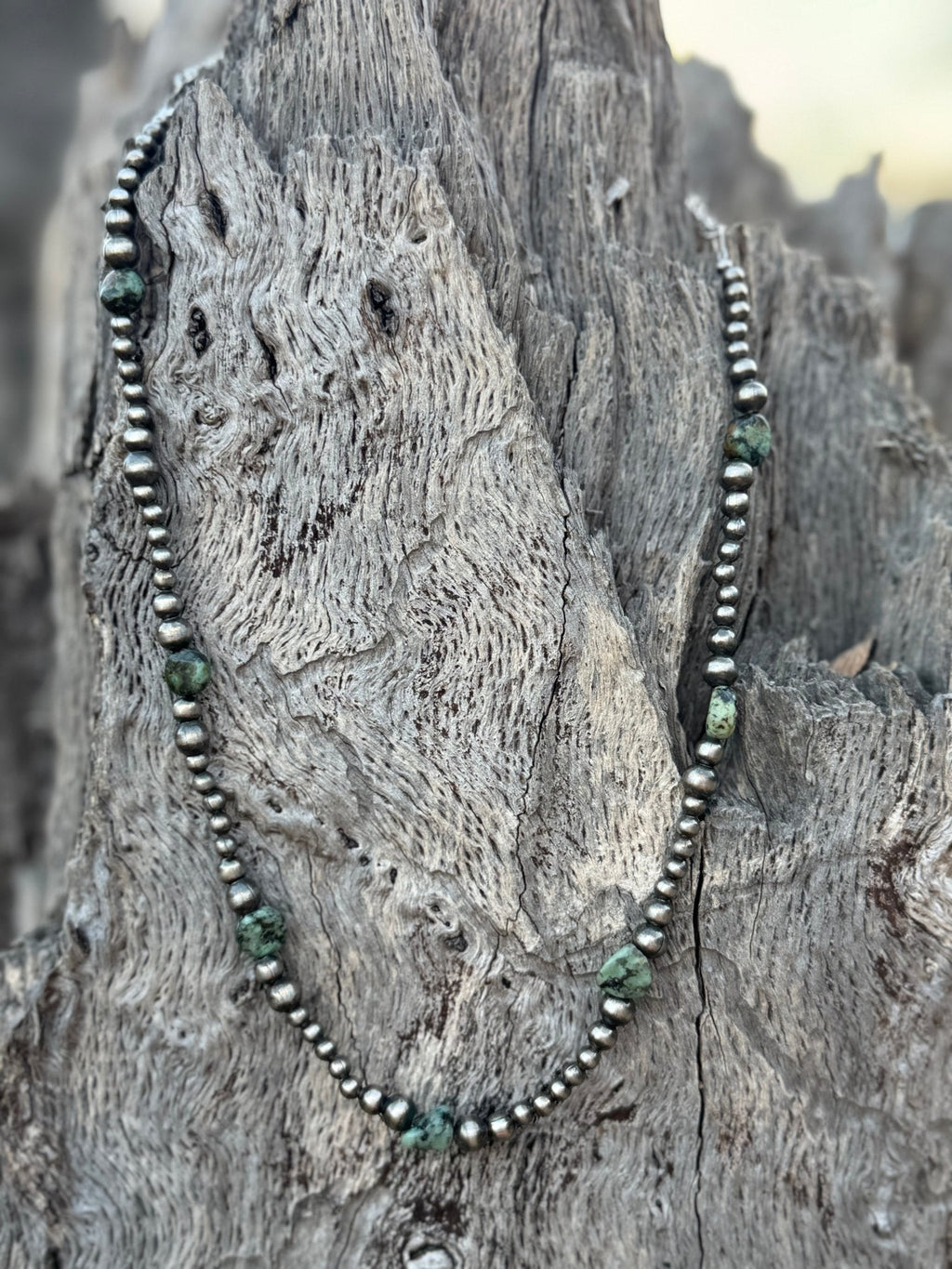Sterling Silver Turquoise Beaded Necklace