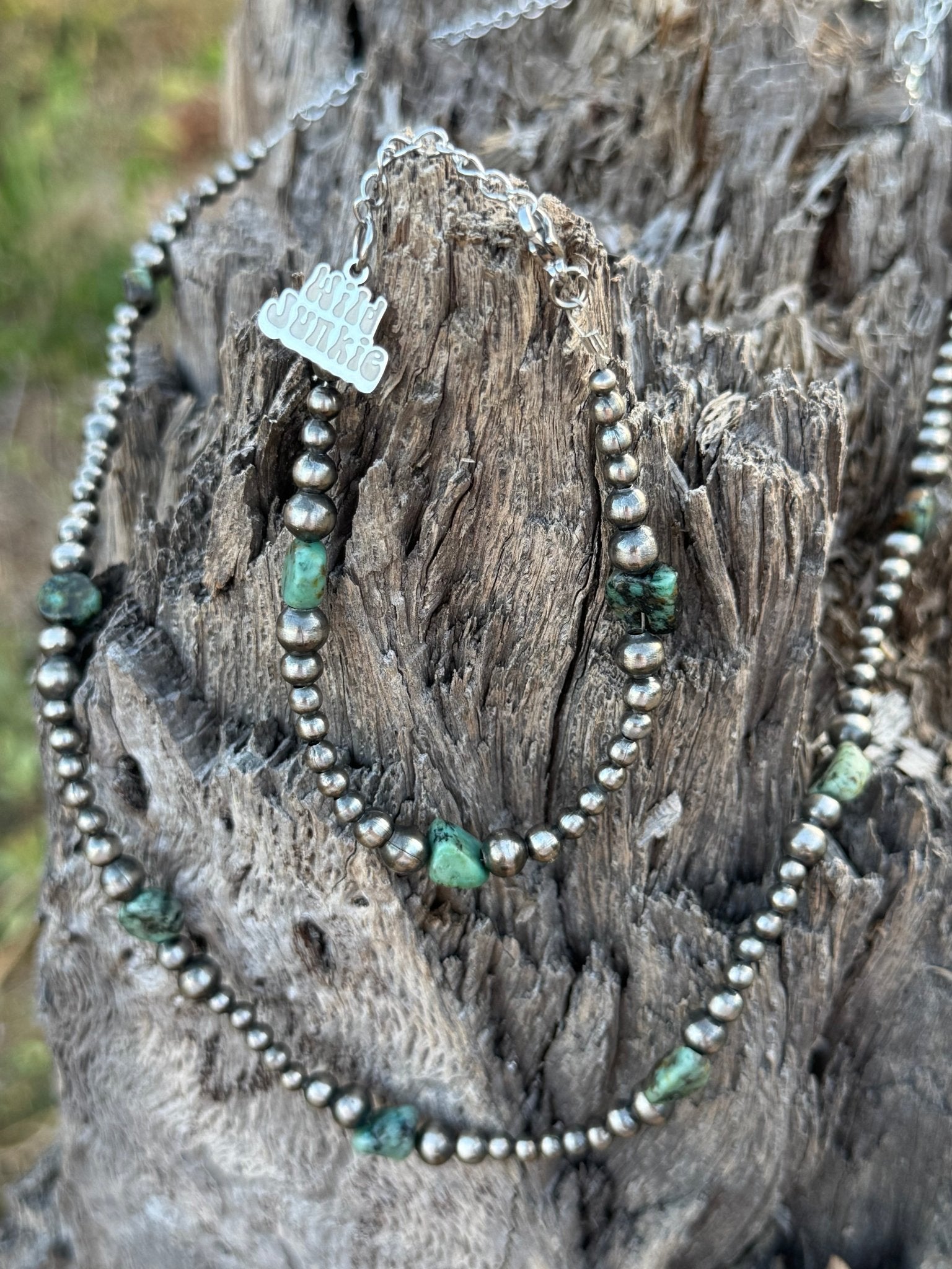 Sterling Silver Turquoise Beaded Necklace