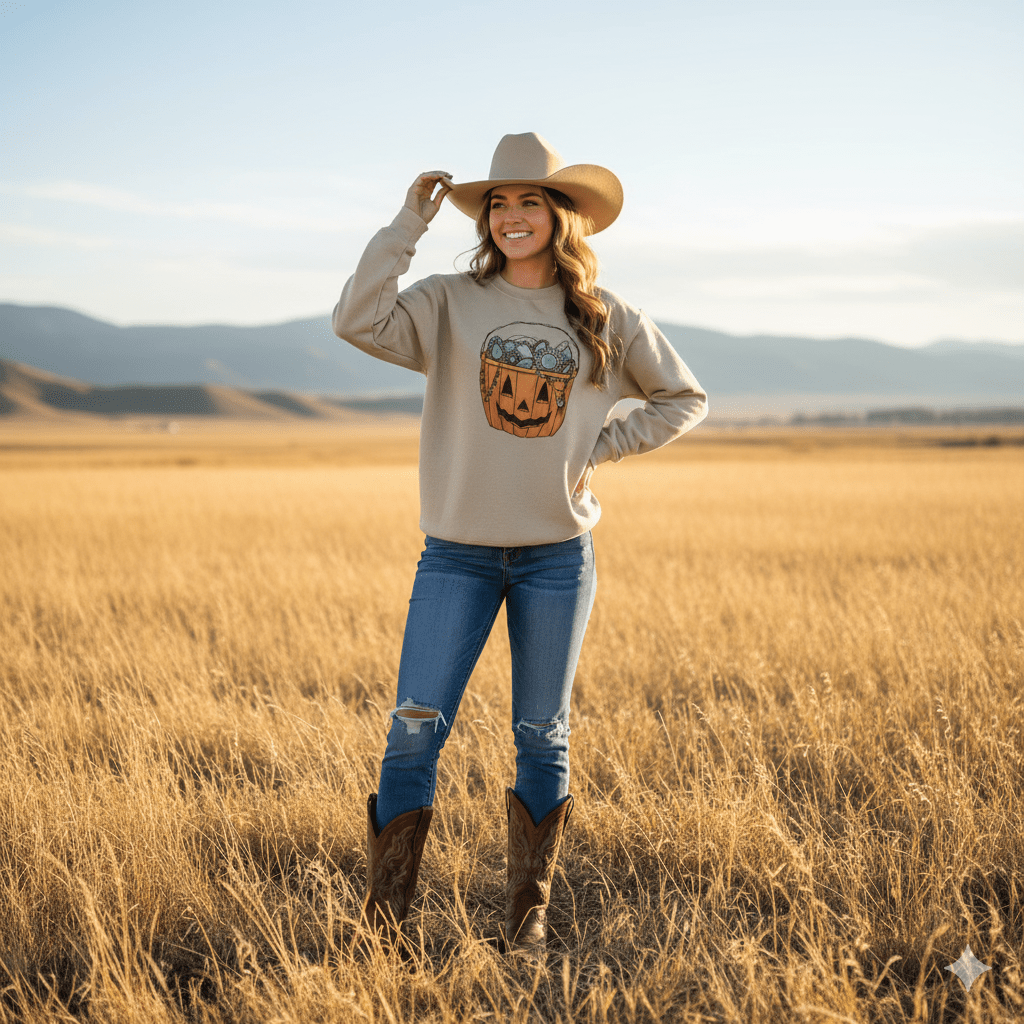 Turquoise Treats Halloween Graphic Sweatshirt 