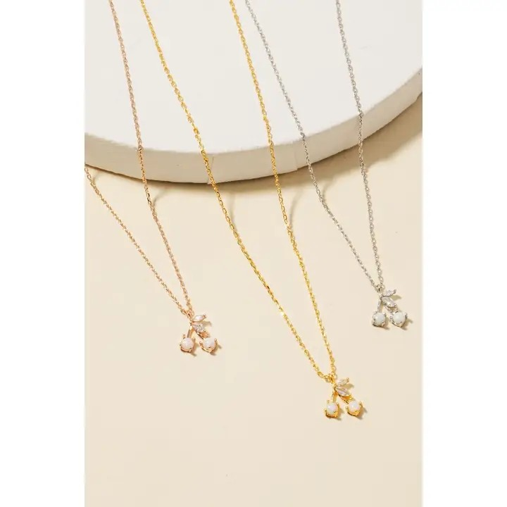 Gold Cherry Pendant Necklace