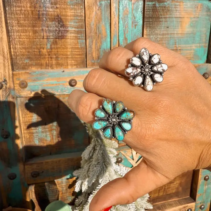 Travis Authentic Turquoise concho Adjustable Ring