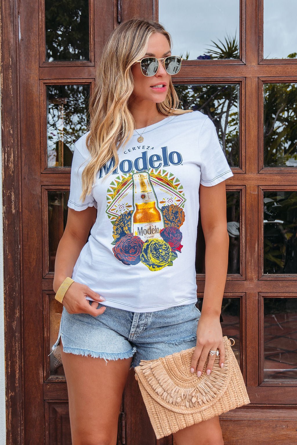 White Cerveza Modelo Graphic Tee - FINAL SALE