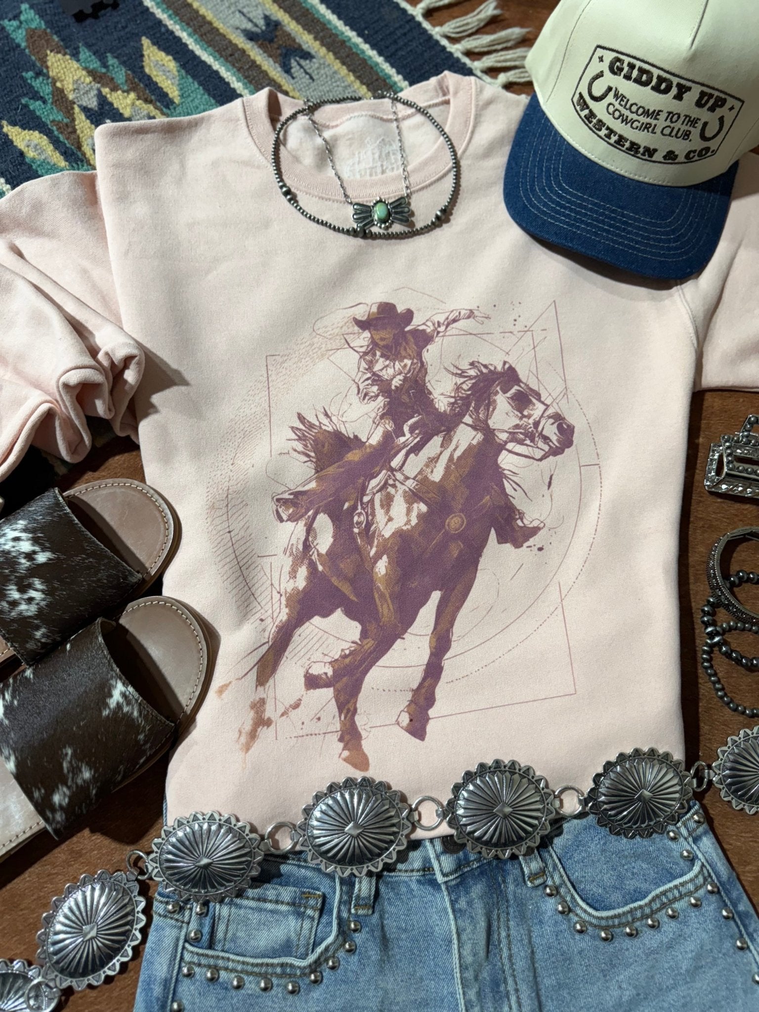 Wild West Cowgirl Graphic Sweatshirt