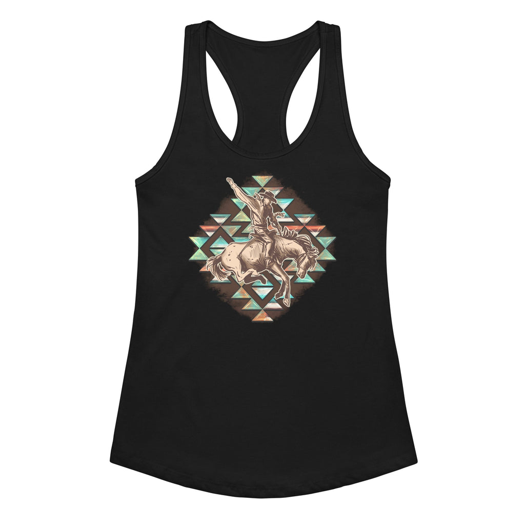 Aztec Cowboy Women’s Fitted Racerback Tank Top