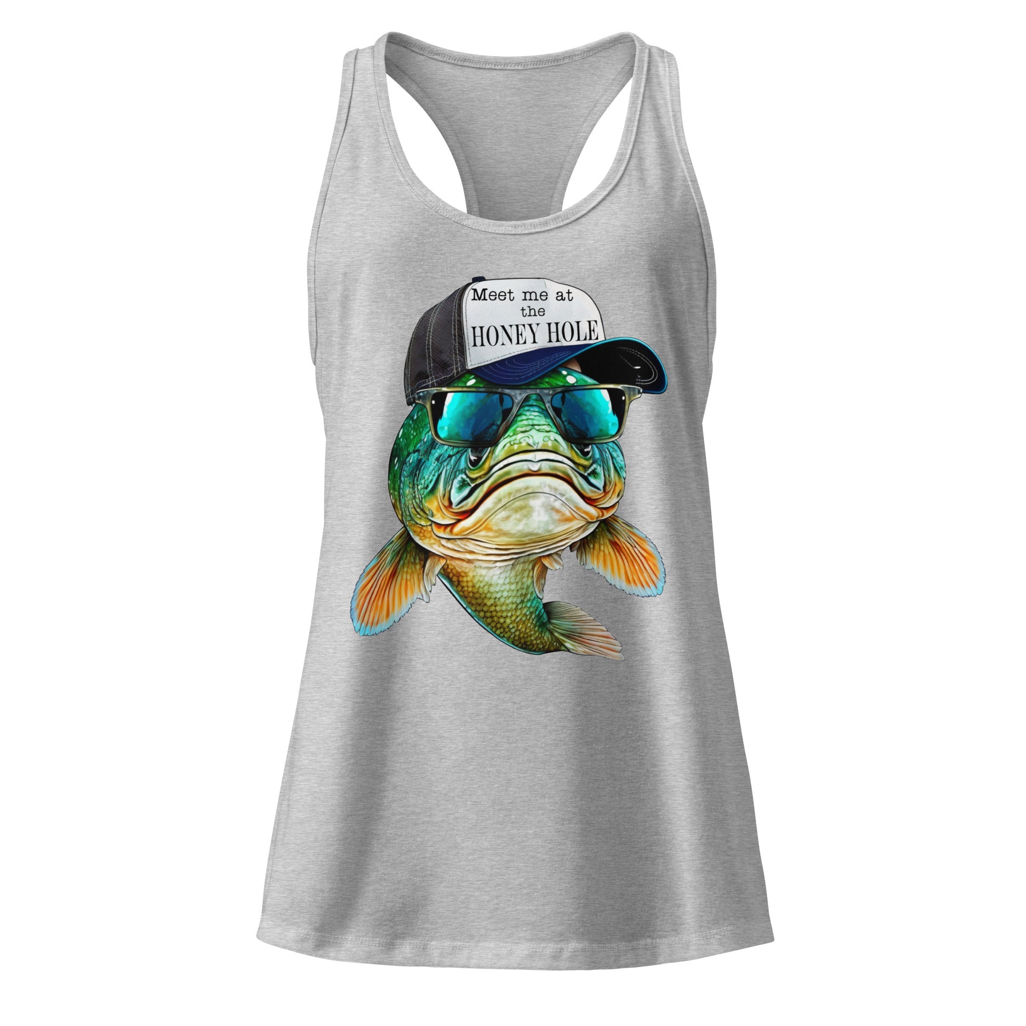 Honey Hole Fish Women’s Fitted Racerback Tank Top