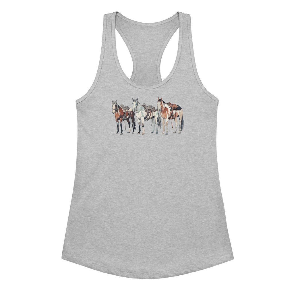 Ranch Horse Trio Women’s Fitted Racerback Tank Top