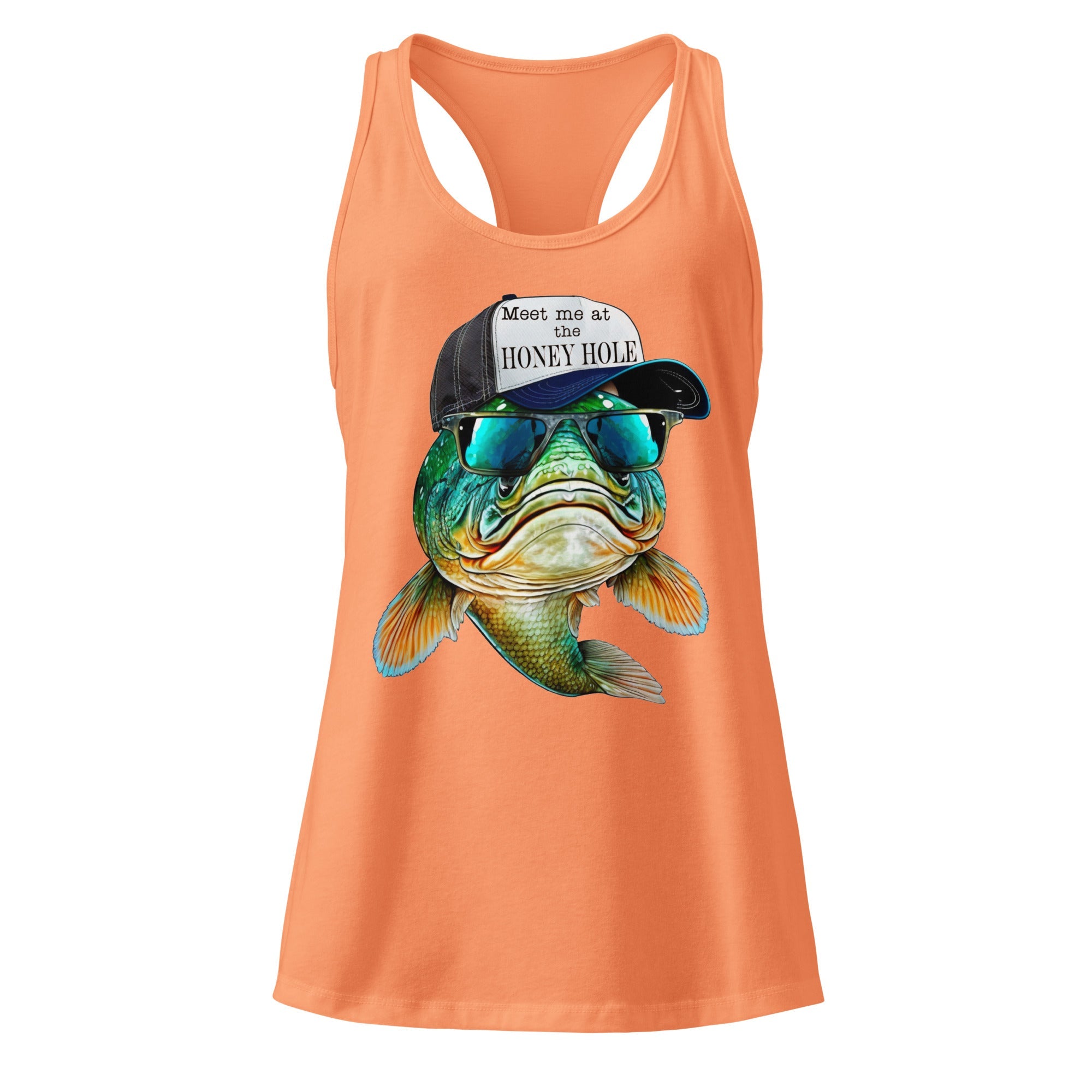 Honey Hole Fish Women’s Fitted Racerback Tank Top