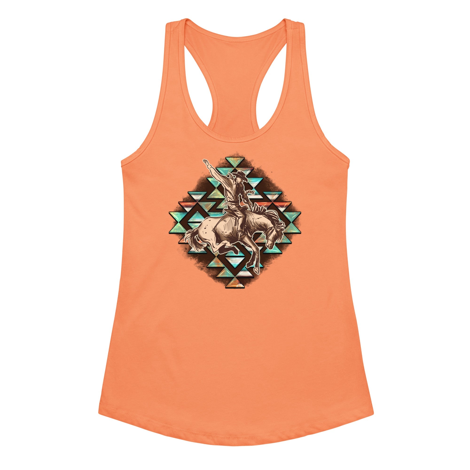 Aztec Cowboy Women’s Fitted Racerback Tank Top