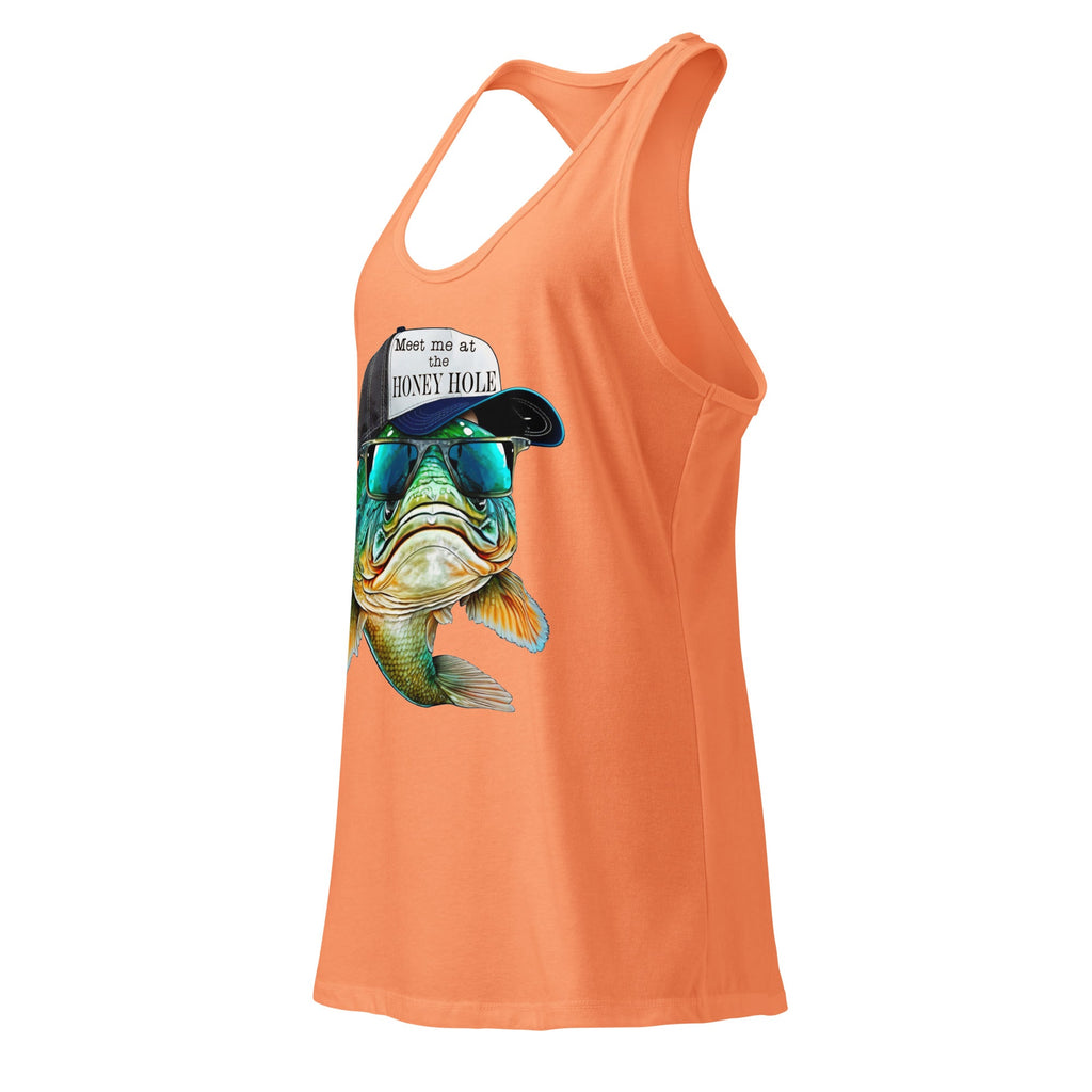 Honey Hole Fish Women’s Fitted Racerback Tank Top