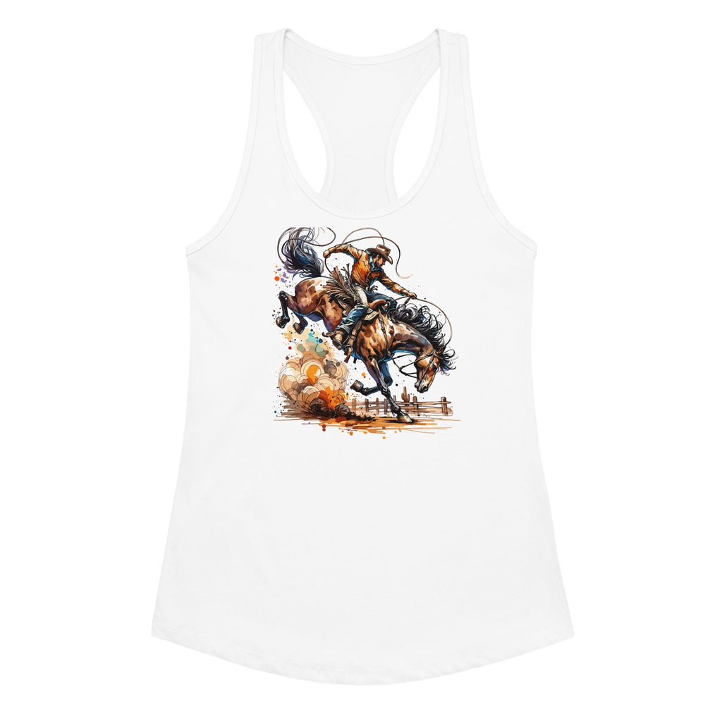 Rodeo Cowboy Women’s Fitted Racerback Tank Top