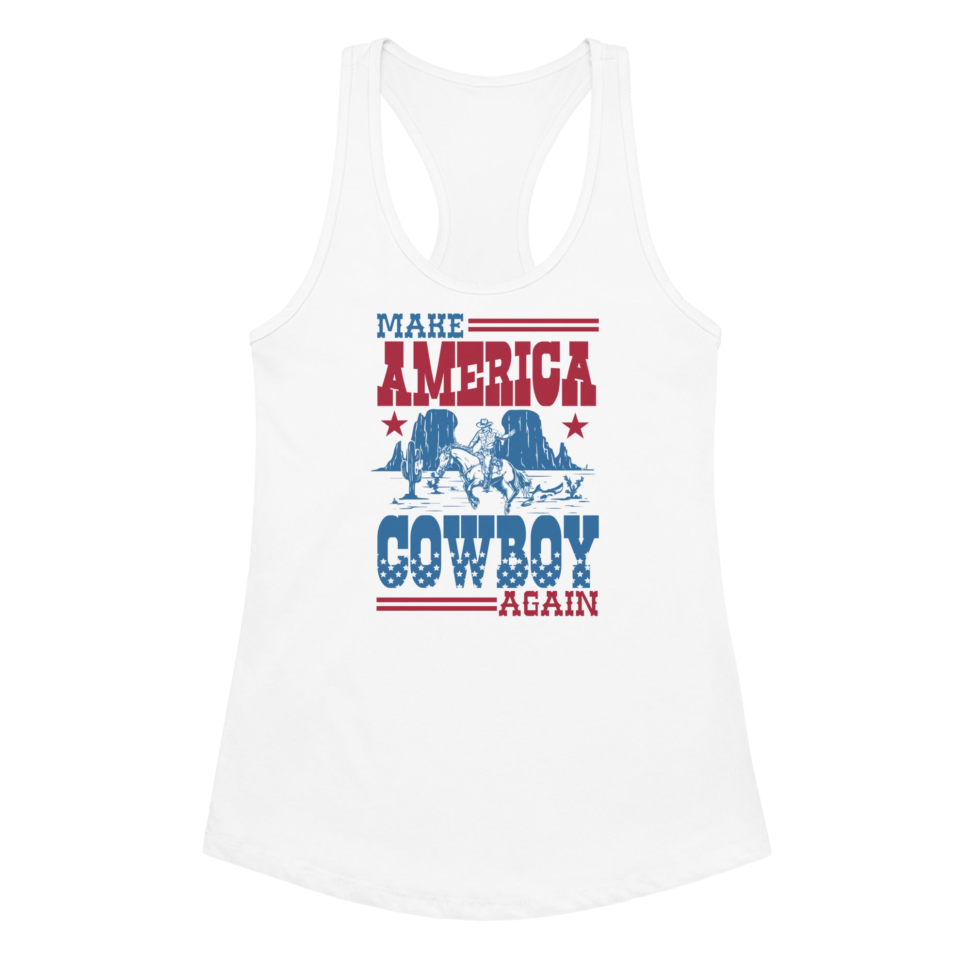 Make America Cowboy Again Women’s fitted Racerback Tank Top