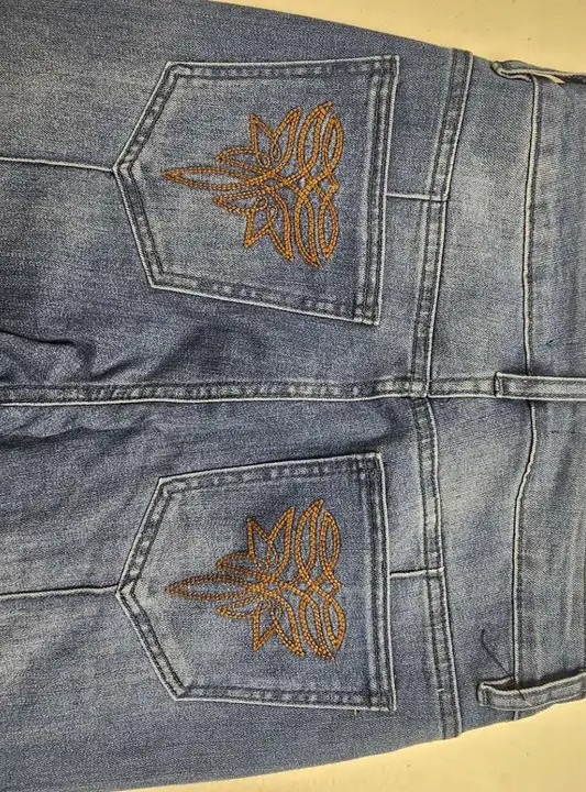 Boot Stitch Pocket Raw Hem Straight Leg Jeans