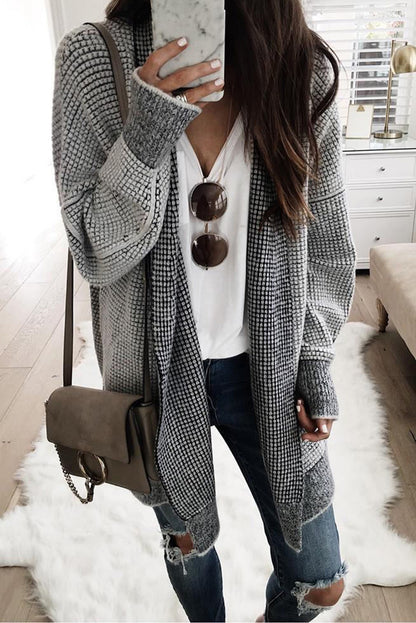 Knitted Open Front Cardigan