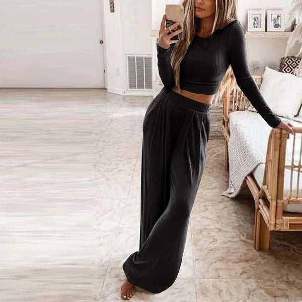 Ribbed Lounge Pants Set